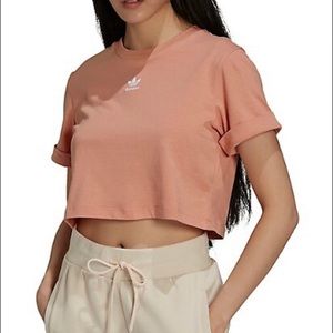 Adidas originals short-sleeve crop cotton t-shirt